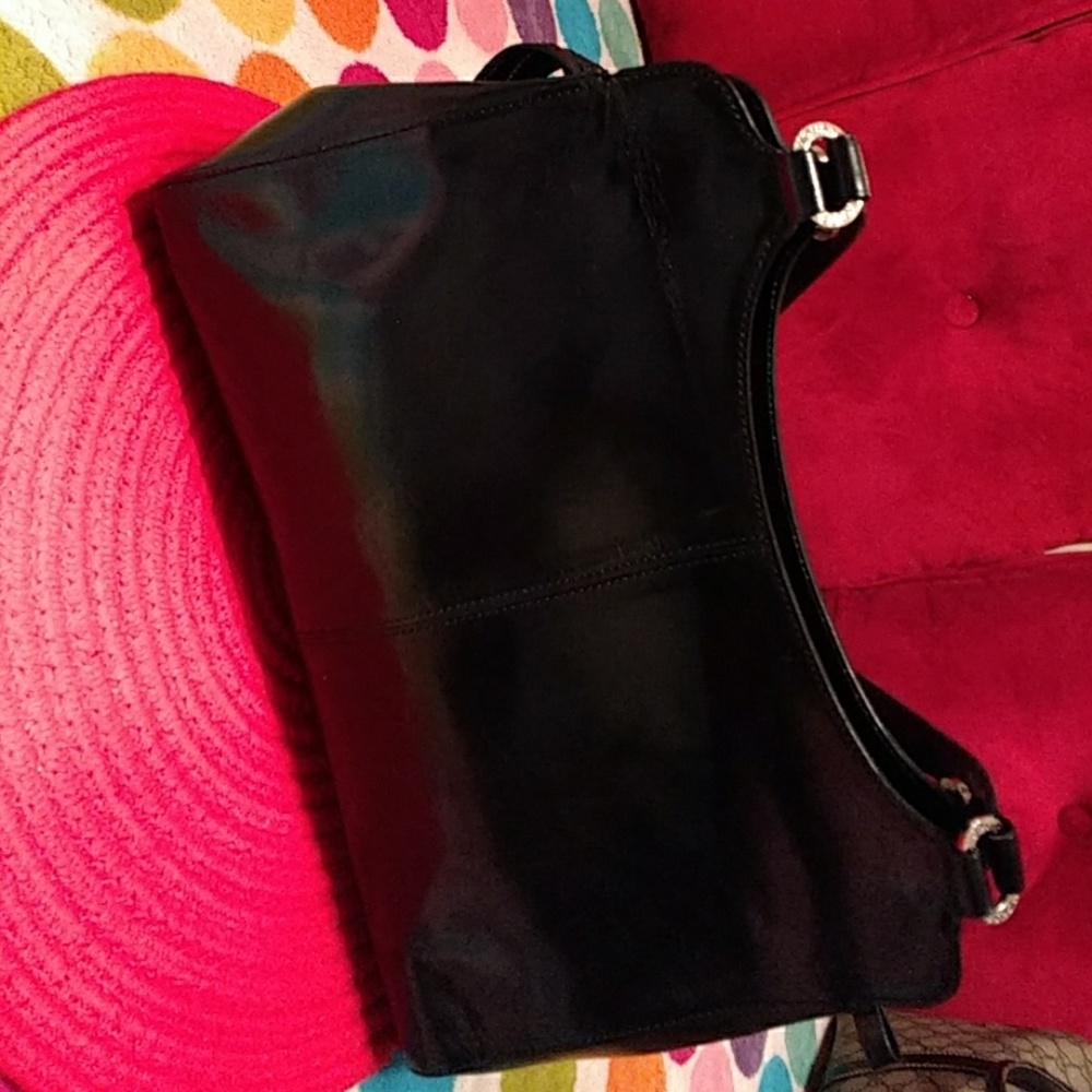 Authentic Monsac Original hard leather black bag.